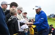 15 July 2025; Shane Lowry of Ireland with supporters during a practice round at Royal Portrush Golf Club in Portrush, Antrim, ahead of The 153rd Open Championship. Photo by Ramsey Cardy/Sportsfile