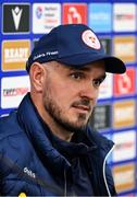 15 July 2025; Head coach Joey O'Brien during a Shelbourne press conference at Clearer Twist National Football Stadium at Windsor Park in Belfast. Photo by Stephen McCarthy/Sportsfile