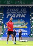 15 July 2025; Paddy Barrett during a Shelbourne training session at Clearer Twist National Football Stadium at Windsor Park in Belfast. Photo by Stephen McCarthy/Sportsfile