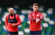15 July 2025; Kameron Ledwidge during a Shelbourne training session at Clearer Twist National Football Stadium at Windsor Park in Belfast. Photo by Stephen McCarthy/Sportsfile