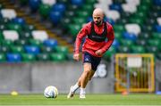 15 July 2025; Mark Coyle during a Shelbourne training session at Clearer Twist National Football Stadium at Windsor Park in Belfast. Photo by Stephen McCarthy/Sportsfile