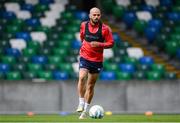 15 July 2025; Mark Coyle during a Shelbourne training session at Clearer Twist National Football Stadium at Windsor Park in Belfast. Photo by Stephen McCarthy/Sportsfile