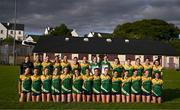 15 July 2025; The Leitrim squad before LGFA All-Ireland U16 C Championship final match between Donegal and Leitrim at Tempo Maguires GAC in Tempo, Fermanagh. Photo by Ben McShane/Sportsfile
