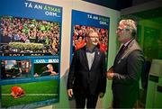 15 July 2025; Camogie Association president Brian Molloy, left, and Uachtarán Chumann Lúthchleas Gael Jarlath Burns in attendance at the launch of the GAA Museum’s photographic exhibition, Capturing the Magic of All-Ireland Final Day, held at the Cusack Stand in Croke Park, Dublin. Photo by Sam Barnes/Sportsfile