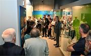 15 July 2025; Uachtarán Chumann Lúthchleas Gael Jarlath Burns addresses attendees at the launch of the GAA Museum’s photographic exhibition, Capturing the Magic of All-Ireland Final Day, held at the Cusack Stand in Croke Park, Dublin. Photo by Sam Barnes/Sportsfile