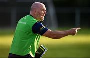 15 July 2025; Leitrim manager Barra McThiarnain during LGFA All-Ireland U16 C Championship final match between Donegal and Leitrim at Tempo Maguires GAC in Tempo, Fermanagh. Photo by Ben McShane/Sportsfile