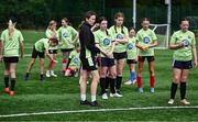 16 July 2025; Coach Eimear Quinn with players during the MiWadi FAI Football Camp at Leixlip United in Collinstown, Kildare. Photo by Piaras Ó Mídheach/Sportsfile