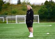 16 July 2025; Republic of Ireland WNT head coach Carla Ward visits the MiWadi FAI Football Camp at Leixlip United in Collinstown, Kildare. Photo by Piaras Ó Mídheach/Sportsfile