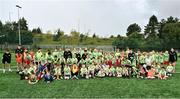 16 July 2025; Children and coaches during the MiWadi FAI Football Camp at Leixlip United in Collinstown, Kildare. Photo by Piaras Ó Mídheach/Sportsfile