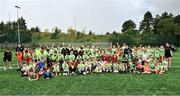 16 July 2025; Children and coaches during the MiWadi FAI Football Camp at Leixlip United in Collinstown, Kildare. Photo by Piaras Ó Mídheach/Sportsfile