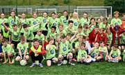 16 July 2025; Children during the MiWadi FAI Football Camp at Leixlip United in Collinstown, Kildare. Photo by Piaras Ó Mídheach/Sportsfile