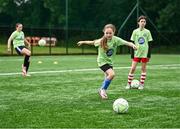 16 July 2025; Maggie Homan during the MiWadi FAI Football Camp at Leixlip United in Collinstown, Kildare. Photo by Piaras Ó Mídheach/Sportsfile