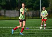 16 July 2025; Sophie Murphy during the MiWadi FAI Football Camp at Leixlip United in Collinstown, Kildare. Photo by Piaras Ó Mídheach/Sportsfile
