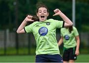 16 July 2025; Aoibheann Brennan during the MiWadi FAI Football Camp at Leixlip United in Collinstown, Kildare. Photo by Piaras Ó Mídheach/Sportsfile
