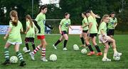 16 July 2025; Players during the MiWadi FAI Football Camp at Leixlip United in Collinstown, Kildare. Photo by Piaras Ó Mídheach/Sportsfile