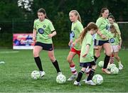 16 July 2025; Players during the MiWadi FAI Football Camp at Leixlip United in Collinstown, Kildare. Photo by Piaras Ó Mídheach/Sportsfile