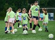 16 July 2025; Players during the MiWadi FAI Football Camp at Leixlip United in Collinstown, Kildare. Photo by Piaras Ó Mídheach/Sportsfile