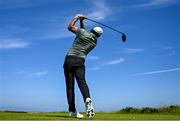 16 July 2025; Brooks Koepka of USA watches his tee shot on the fifth hole during a practice round at Royal Portrush Golf Club in Portrush, Antrim, ahead of The 153rd Open Championship. Photo by Ramsey Cardy/Sportsfile