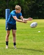 16 July 2025; Charlie Keegan during the Leinster Rugby School of Excellence at The King's Hospital School in Dublin. Photo by Piaras Ó Mídheach/Sportsfile