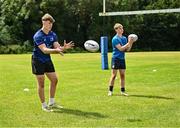 16 July 2025; Cian Tunney, left, and Charlie Keegan during the Leinster Rugby School of Excellence at The King's Hospital School in Dublin. Photo by Piaras Ó Mídheach/Sportsfile
