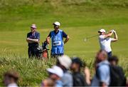 16 July 2025; Rory McIlroy of Northern Ireland watches his shot during a practice round at Royal Portrush Golf Club in Portrush, Antrim, ahead of The 153rd Open Championship. Photo by Ramsey Cardy/Sportsfile
