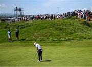 16 July 2025; Rory McIlroy of Northern Ireland putts on the third green during a practice round at Royal Portrush Golf Club in Portrush, Antrim, ahead of The 153rd Open Championship. Photo by Ramsey Cardy/Sportsfile