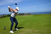16 July 2025; Rory McIlroy of Northern Ireland plays his tee shot on the fifth hole during a practice round at Royal Portrush Golf Club in Portrush, Antrim, ahead of The 153rd Open Championship. Photo by Ramsey Cardy/Sportsfile