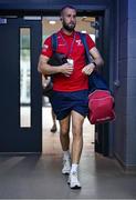 16 July 2025; Shelbourne goalkeeper Conor Kearns arrives before the UEFA Champions League First Qualifying Round second leg match between Linfield and Shelbourne at Clearer Twist National Football Stadium at Windsor Park in Belfast. Photo by Stephen McCarthy/Sportsfile
