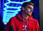16 July 2025; Sean Gannon of Shelbourne arrives before the UEFA Champions League First Qualifying Round second leg match between Linfield and Shelbourne at Clearer Twist National Football Stadium at Windsor Park in Belfast. Photo by Stephen McCarthy/Sportsfile