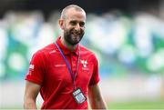 16 July 2025; Shelbourne goalkeeper Conor Kearns walks the pitch before the UEFA Champions League First Qualifying Round second leg match between Linfield and Shelbourne at Clearer Twist National Football Stadium at Windsor Park in Belfast. Photo by Stephen McCarthy/Sportsfile
