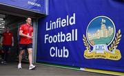 16 July 2025; Shelbourne goalkeeper Lorcan Healy walks out of the tunnel before the UEFA Champions League First Qualifying Round second leg match between Linfield and Shelbourne at Clearer Twist National Football Stadium at Windsor Park in Belfast. Photo by Stephen McCarthy/Sportsfile