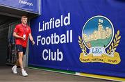 16 July 2025; JJ Lunney of Shelbourne walks out of the tunnel before the UEFA Champions League First Qualifying Round second leg match between Linfield and Shelbourne at Clearer Twist National Football Stadium at Windsor Park in Belfast. Photo by Stephen McCarthy/Sportsfile