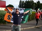 16 July 2025; Shelbourne supporters arrive before the UEFA Champions League First Qualifying Round second leg match between Linfield and Shelbourne at Clearer Twist National Football Stadium at Windsor Park in Belfast. Photo by Ben McShane/Sportsfile