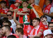 16 July 2025; Shelbourne supporters before the UEFA Champions League First Qualifying Round second leg match between Linfield and Shelbourne at Clearer Twist National Football Stadium at Windsor Park in Belfast. Photo by Stephen McCarthy/Sportsfile