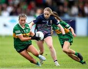 16 July 2025; Kelsey Cummins of Kerry in action against Leah McNamara of Mayo during the LGFA All-Ireland U16 A Championship final match between Kerry and Mayo at MacDonagh Park in Nenagh, Tipperary. Photo by Michael P Ryan/Sportsfile