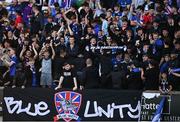 16 July 2025; Linfield supporters before the UEFA Champions League First Qualifying Round second leg match between Linfield and Shelbourne at Clearer Twist National Football Stadium at Windsor Park in Belfast. Photo by Ben McShane/Sportsfile