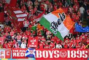 16 July 2025; Shelbourne supporters during the UEFA Champions League First Qualifying Round second leg match between Linfield and Shelbourne at Clearer Twist National Football Stadium at Windsor Park in Belfast. Photo by Stephen McCarthy/Sportsfile