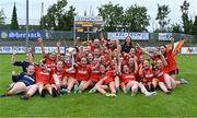 16 July 2025; The Armagh players celebrate after their side's victory in the LGFA All-Ireland U16 B Championship final match between Armagh and Galway at Glennon Brothers Pearse Park in Longford. Photo by Stephen Marken/Sportsfile