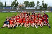 16 July 2025; The Armagh players celebrate after their side's victory in the LGFA All-Ireland U16 B Championship final match between Armagh and Galway at Glennon Brothers Pearse Park in Longford. Photo by Stephen Marken/Sportsfile
