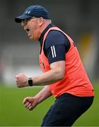16 July 2025; Armagh manager Declan McBennett celebrates during the LGFA All-Ireland U16 B Championship final match between Armagh and Galway at Glennon Brothers Pearse Park in Longford. Photo by Stephen Marken/Sportsfile