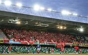 16 July 2025; Shelbourne supporters during the UEFA Champions League First Qualifying Round second leg match between Linfield and Shelbourne at Clearer Twist National Football Stadium at Windsor Park in Belfast. Photo by Ben McShane/Sportsfile