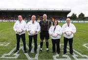 16 July 2025; Referee Eoghan O'Neill and his umpires before the LGFA All-Ireland U16 A Championship final match between Kerry and Mayo at MacDonagh Park in Nenagh, Tipperary. Photo by Michael P Ryan/Sportsfile