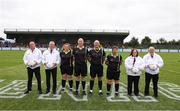 16 July 2025; Referee Eoghan O'Neill with his umpires and officials before the LGFA All-Ireland U16 A Championship final match between Kerry and Mayo at MacDonagh Park in Nenagh, Tipperary. Photo by Michael P Ryan/Sportsfile