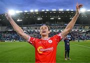 16 July 2025; Harry Wood of Shelbourne celebrates after the UEFA Champions League First Qualifying Round second leg match between Linfield and Shelbourne at Clearer Twist National Football Stadium at Windsor Park in Belfast. Photo by Stephen McCarthy/Sportsfile
