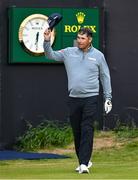 17 July 2025; Padraig Harrington of Ireland walks onto the first tee box during day one of The 153rd Open Championship at Royal Portrush Golf Club in Portrush, Antrim. Photo by David Fitzgerald/Sportsfile