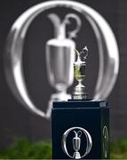 17 July 2025; The Claret Jug is seen during day one of The 153rd Open Championship at Royal Portrush Golf Club in Portrush, Antrim. Photo by David Fitzgerald/Sportsfile