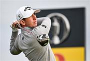 17 July 2025; Tom McKibbin of Northern Ireland watches his tee shot on the second hole during day one of The 153rd Open Championship at Royal Portrush Golf Club in Portrush, Antrim. Photo by David Fitzgerald/Sportsfile