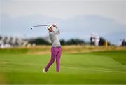 17 July 2025; Tom McKibbin of Northern Ireland watches his shot on the second hole during day one of The 153rd Open Championship at Royal Portrush Golf Club in Portrush, Antrim. Photo by David Fitzgerald/Sportsfile