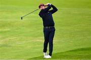 17 July 2025; Cameron Smith of Australia watches his shot on the second hole during day one of The 153rd Open Championship at Royal Portrush Golf Club in Portrush, Antrim. Photo by David Fitzgerald/Sportsfile