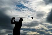 17 July 2025; Davis Riley of USA watches his tee shot on the second hole during day one of The 153rd Open Championship at Royal Portrush Golf Club in Portrush, Antrim. Photo by David Fitzgerald/Sportsfile